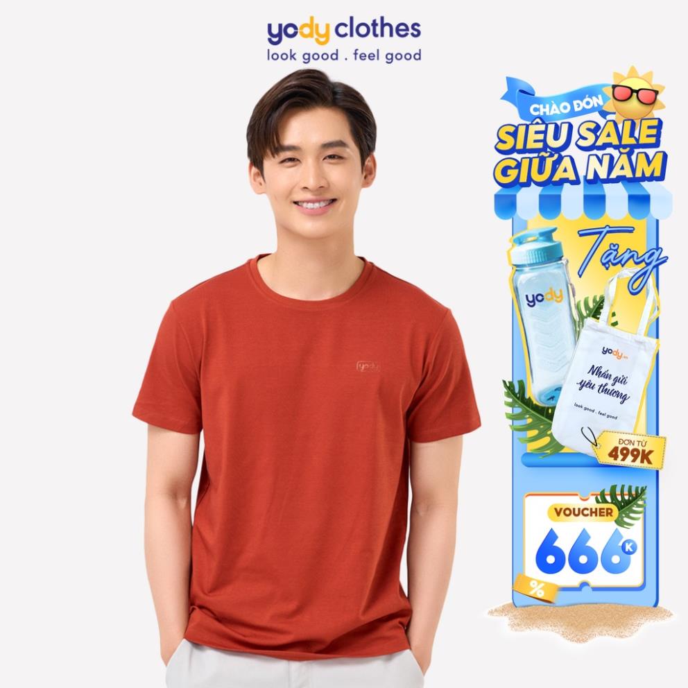 Áo thun phông nam YODY form rộng vải cotton thoáng mát TSM5261 !
