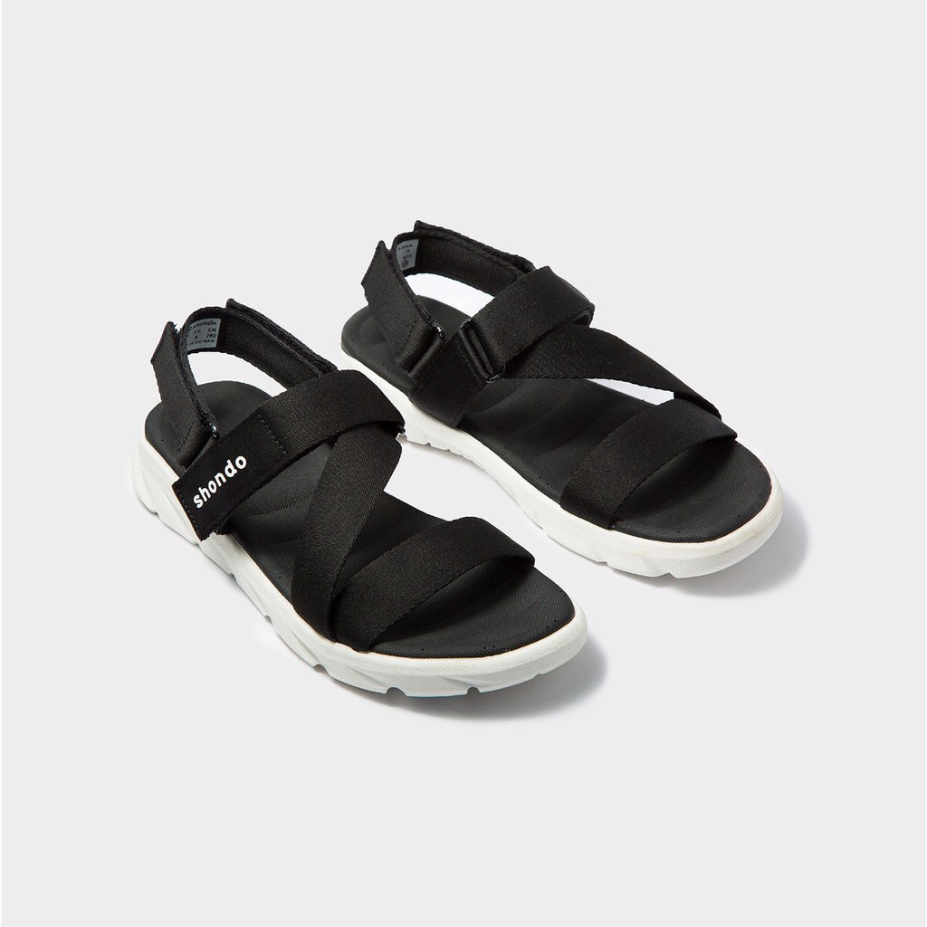 [Mua Kèm Áo Thun 0Đ] Giày Sandals SHONDO F6 Sport Chính Hãng - F6S003 Màu Đen Đế Trắng