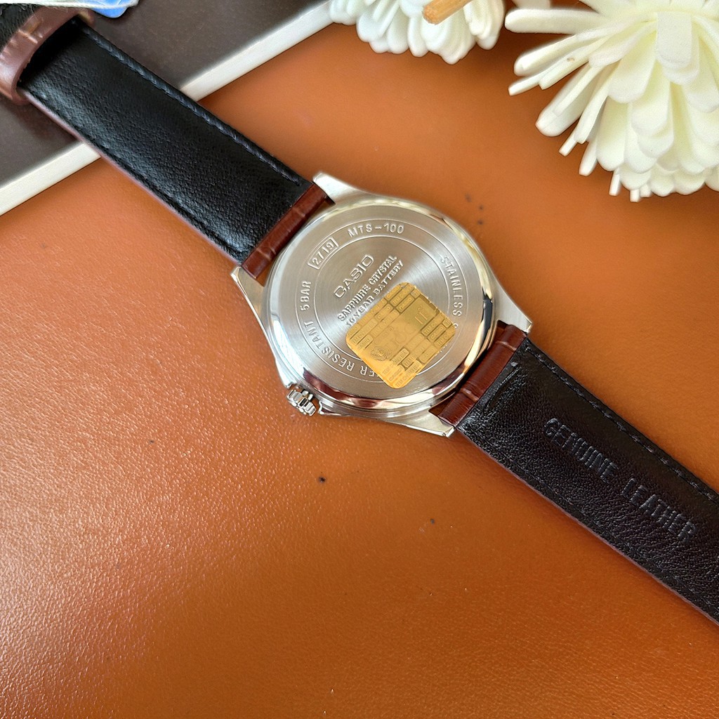 Đồng hồ nam Casio 💖𝐅𝐑𝐄𝐄𝐒𝐇𝐈𝐏💖 Đồng hồ CASIO MTS-100L-7AVDF Mặt kính sapphire