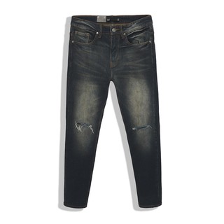Quần Jean Nam INF Xanh Rêu Rách Gối Thời Trang, Chất Vải Denim Cotton Co Giãn Dày Dặn, QJ003067, SOMEHOW