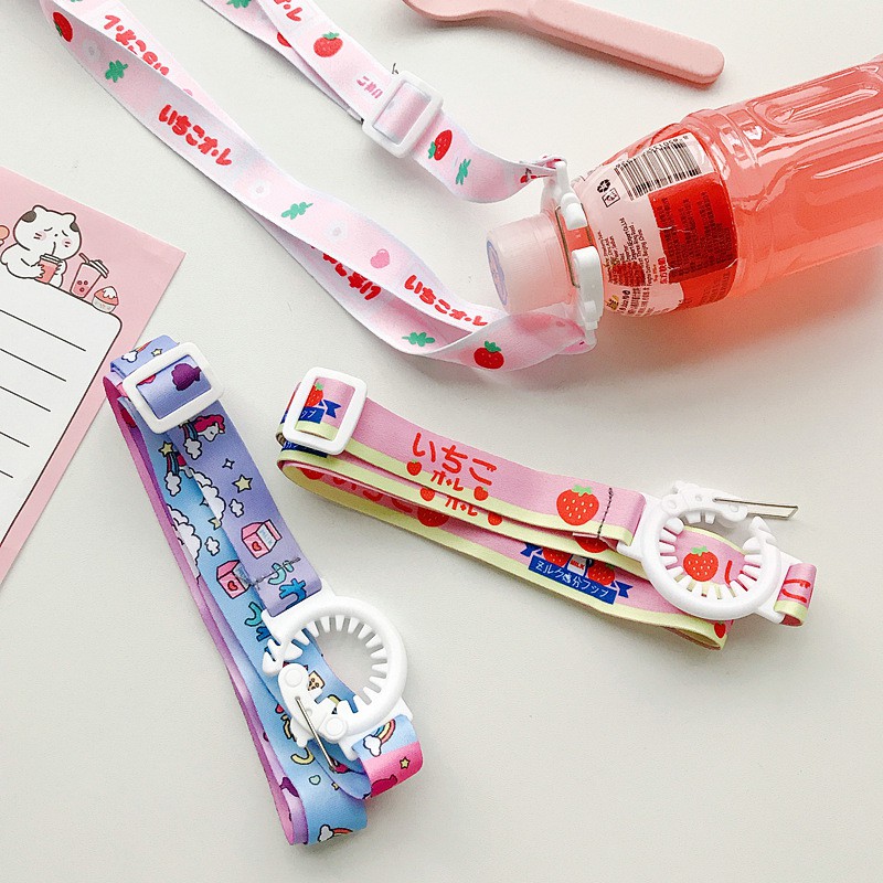 Dây Đeo Bình Và Chai Nước Nhỏ Cute Hoạ Tiết Hoạt Hình, dài 60cm xinh xắn tiện lợi | BigBuy360 - bigbuy360.vn