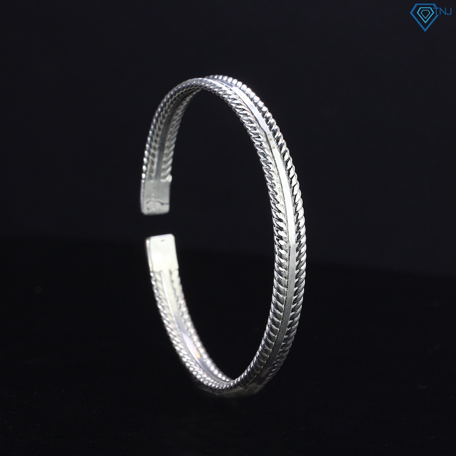 Vòng tay bạc nam 925 dạng kiềng cá tính LTA0049 - Trang sức TNJ