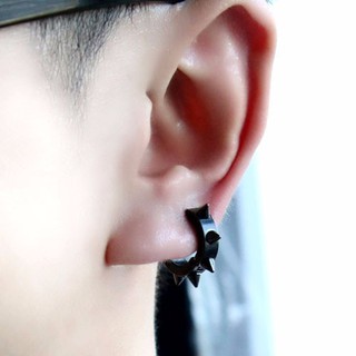 Bông tai nam titan vành mũi đinh không cần xỏ lỗ cực chất