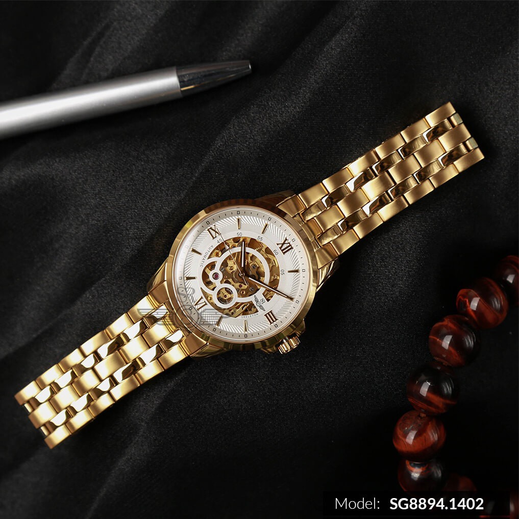 Đồng hồ nam mặt kính Sapphire SRWATCH SG8894.1402 trắng máy bằng thép không gỉ được