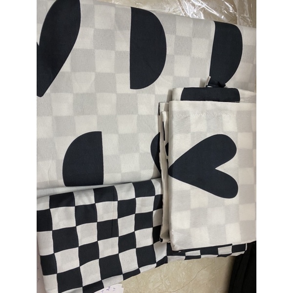 Set Bộ Vỏ Chăn Ga Cotton Poly Tim Phối Ga Ô Vuông ( 4 Màu Sắc) _Shinbedding