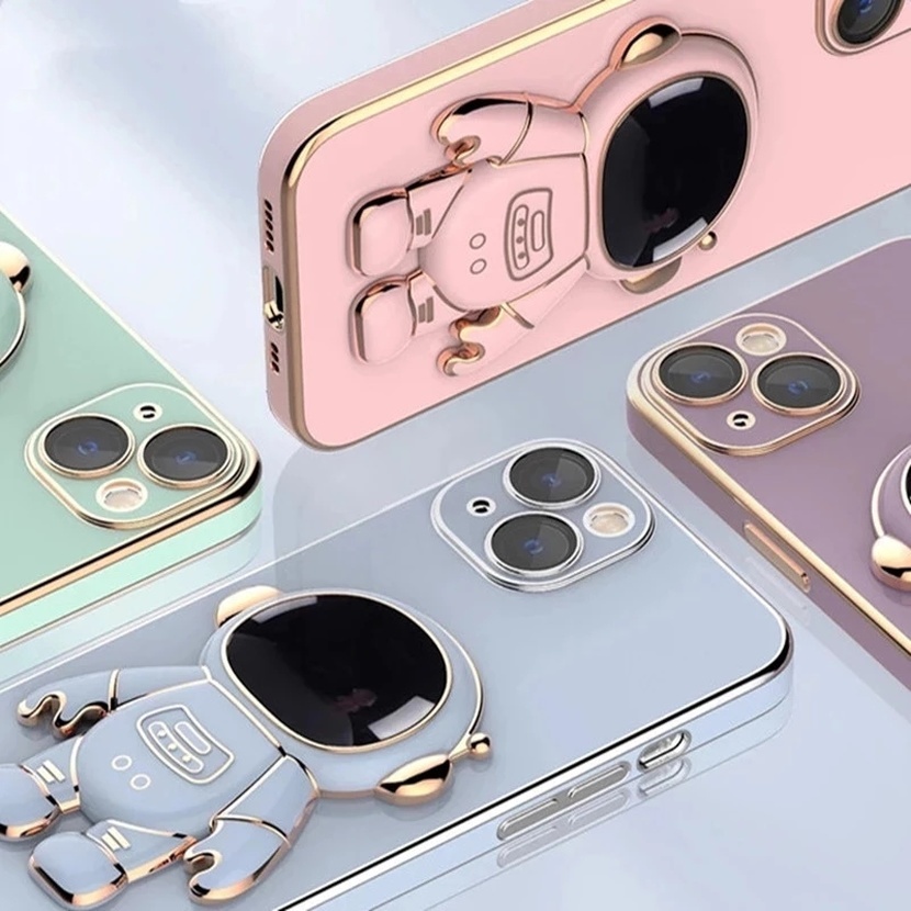 Ốp Điện Thoại Silicon Hình Phi Hành Gia Có Giá Đỡ Bảo Vệ Ống Kính Máy Ảnh Cho Realme GT Neo3 2 Pro Neo 3T 2T GT 2 Pro