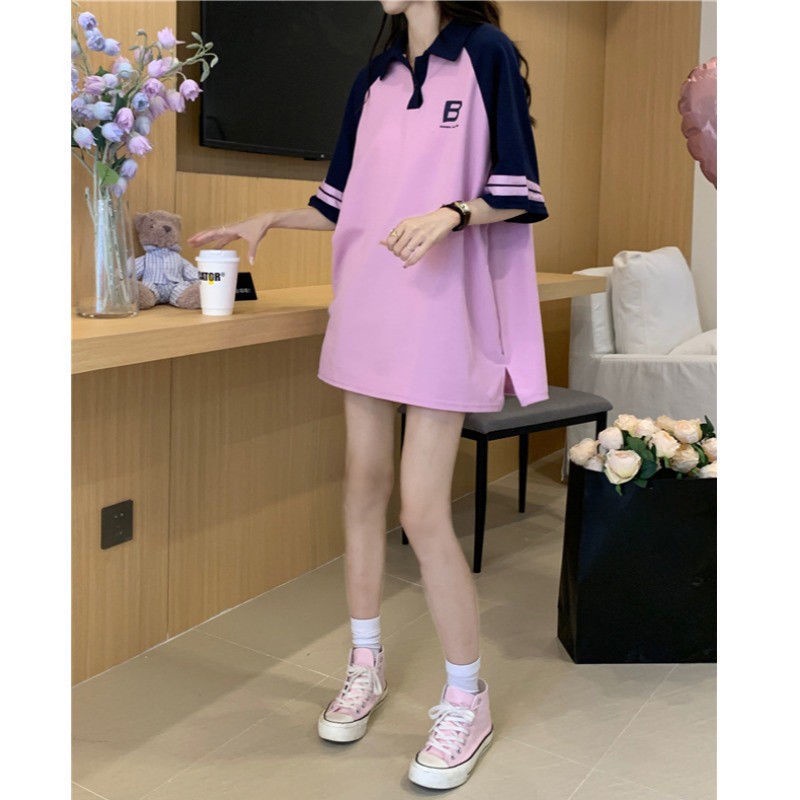 Áo polo Ngắn Tay Dáng Rộng Thời Trang Mùa Hè Dành Cho Nữ