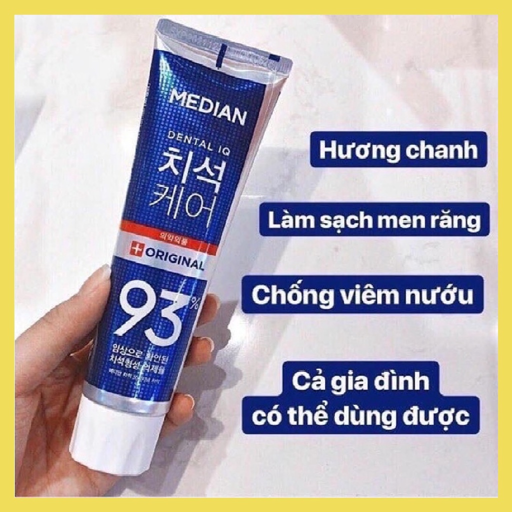 Kem Đánh Răng Hàn Quốc Trắng Răng MEDIAN DENTAL IQ 93% 120g Tẩy Vôi Răng Chuyên Nghiệp