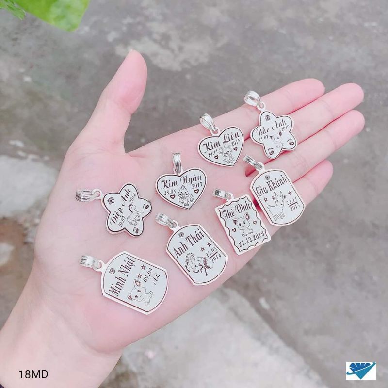 Mặt bạc khắc tên♦️Mặt khắc dầy dặn khắc thông tin 2 mặt