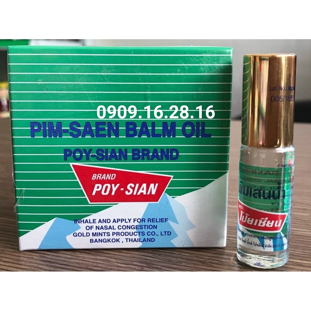1 LỐC 12 CHAI Dầu Lăn Bạc Hà PoySian Thái Lan 5ml