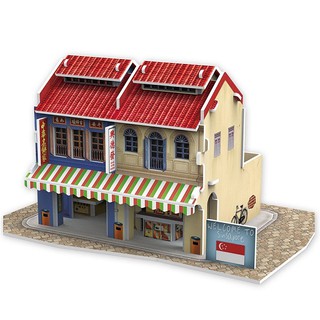 Mô hình giấy 3D CubicFun - Bộ nhà truyền thống Singapore -Chinatown in Singapore-W3146h