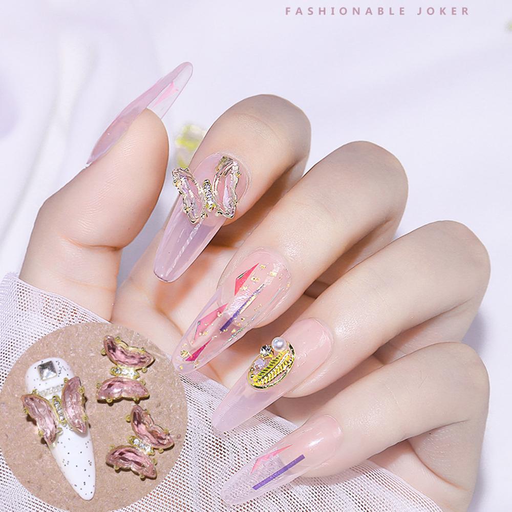 Phụ Kiện Trang Trí Móng Tay Hình Bướm Bằng Hợp Kim Lấp Lánh