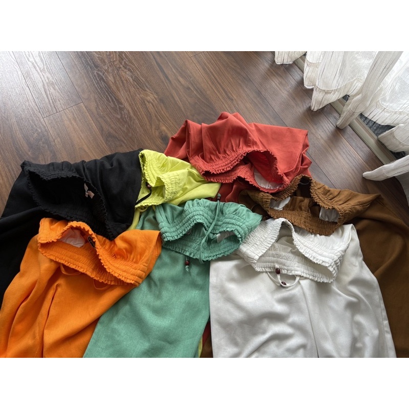 Quần linen tưng ống suông lưng cao nữ nhẹ mát.Hình cận vải shop chụp thật