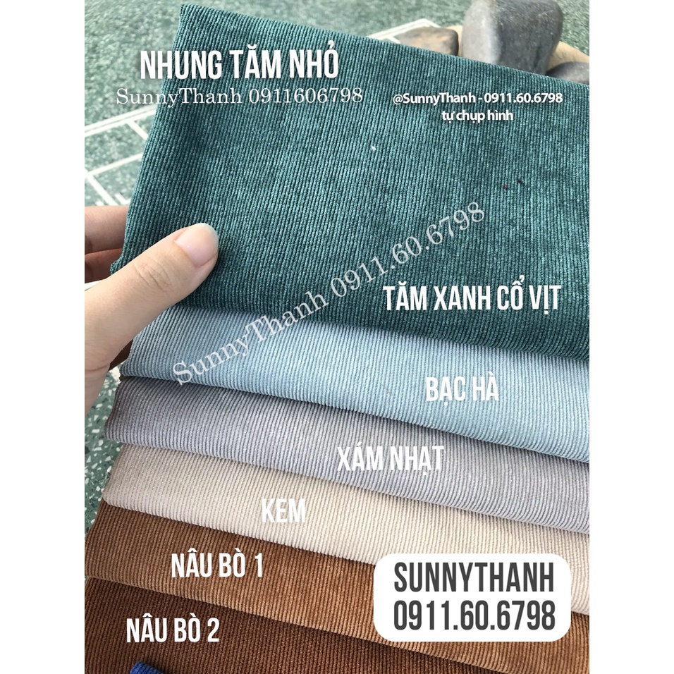 1m vải Nhung Tăm nhỏ SunnyThanh may thú bông trái bơ, gối ôm, scruchies among us