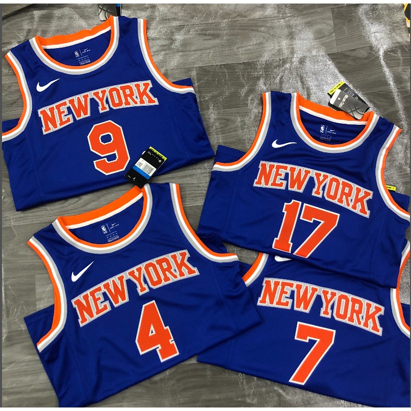 【hàng Bán chạy】Áo bóng rổ màu xanh dương in chữ Ricks NBA jersey