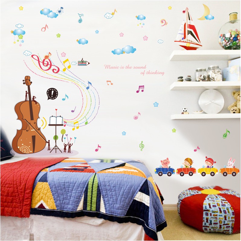 Decal trang trí dán tường lớp học violin cho bé XL7156