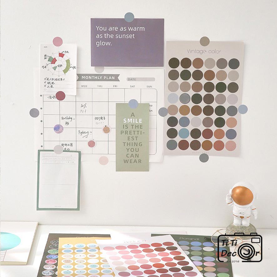 Sticker Tròn Pastel TiTi Decor Dán Sổ Ghi Chú - Book Mark Hình Tròn Phong Cách Hàn Quốc Tinh Tế Siêu Xinh Xắn
