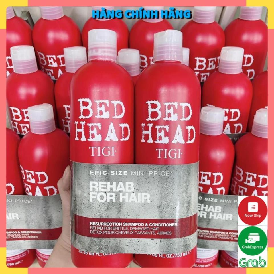 [HÀNG HOT]  TIGI BED HEAD ĐỎ - CẶP DẦU GỘI + XẢ PHỤC HỒI HƯ TỔN - 2 CHAI 750ML Chuẩn chính hãng USA