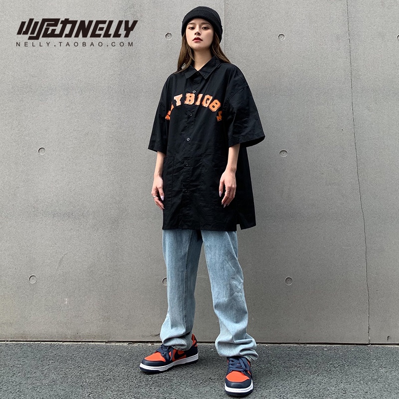 SƠ MI SWAG HEYBIG 84 KIỂU NHẬT BẢN TÚI TO UNISEX TAY LỬNG DÁNG RỘNG XE TÀ IN CHỮ / NAM NỮ