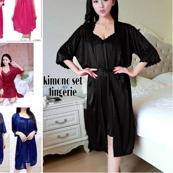 Bộ Đồ Ngủ Kimono / Đồ Lót TRICOT 2 Trong 1 KD291 | BigBuy360 - bigbuy360.vn