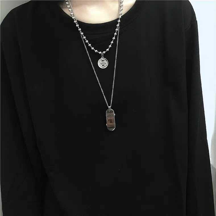 Dây chuyền dài nhiều lớp phong cách Hip-hop cá tính