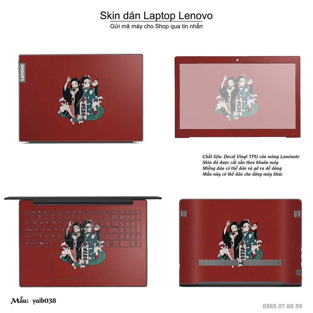 Skin dán Laptop Lenovo in hình Kimetsu No Yaiba _nhiều mẫu 2 (inbox mã máy cho Shop)