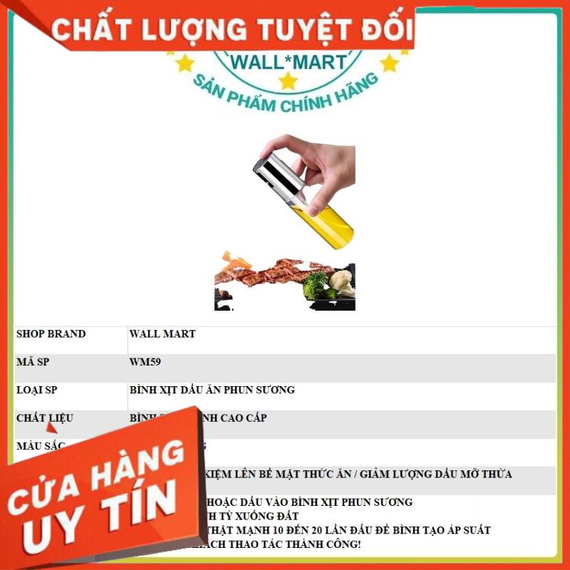 HOT -  Bình xịt dầu ăn phun sương cho nồi chiên không dầu chai thủy tinh cao cấp 100ml WALLMART WM59