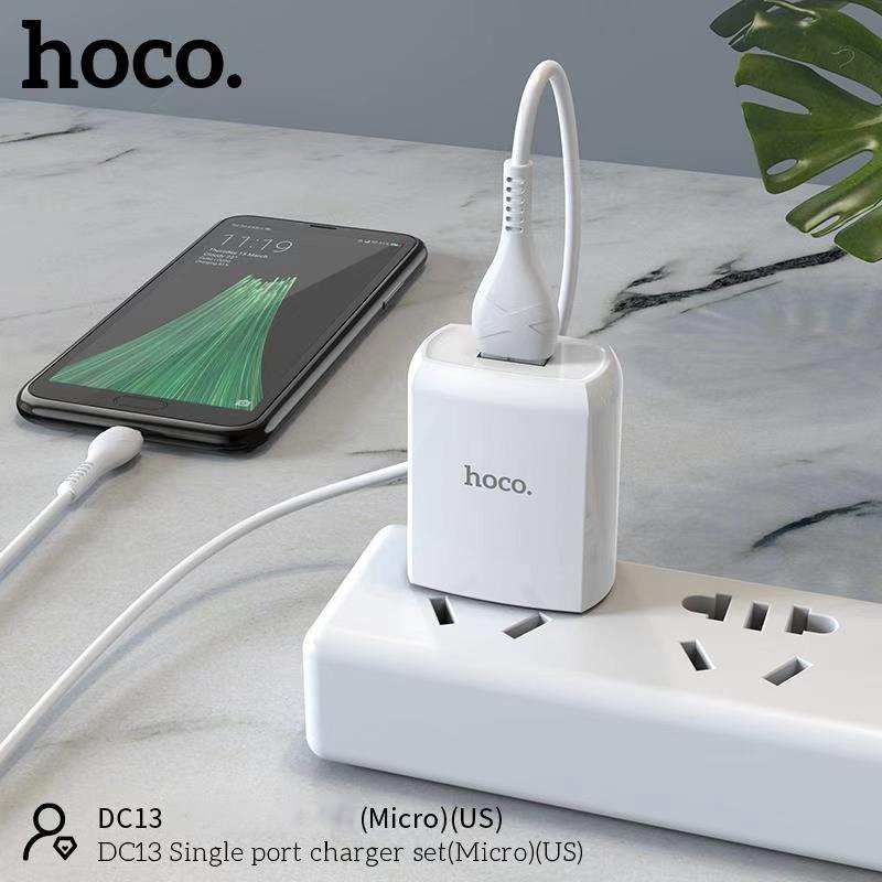 Sạc nhanh IP Hoco 12W 2.4A gồm Củ sạc 2 cổng USB và dây dài 1 mét