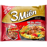 Thùng 30 gói mì 3 Miền GOLD Nước Cốt Bò Hầm 75gr_tặng thêm 2 gói mì gold chua cay