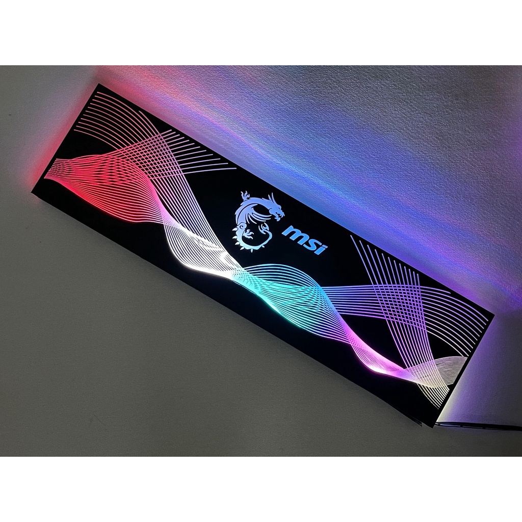 Cover Che Nguồn Máy Tính Led RGB Đồng Bộ Hub Coolmoon Và Mainboard  - Họa Tiết Sóng Vô Cực và Logo Các Hãng