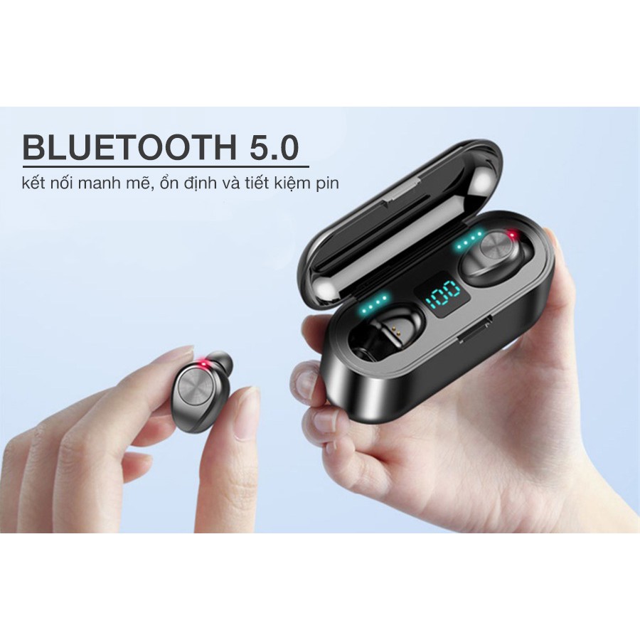 (BH 18th 1 đổi 1) Tai nghe true wireless AMOI F9, Bluetooth 5.0, Pin 280 giờ, làm sạc dự phòng - PHIÊN BẢN QUỐC TẾ