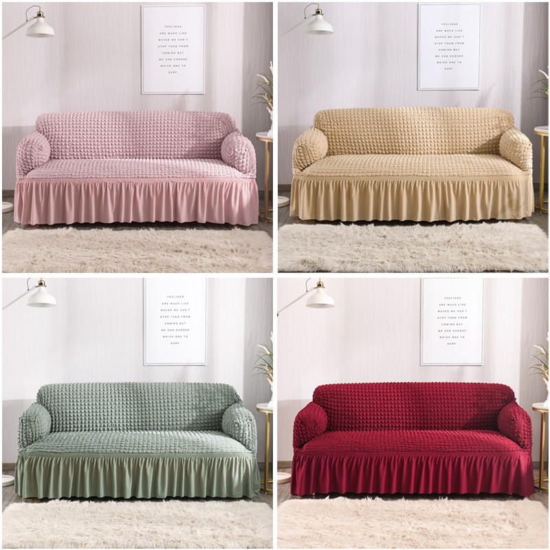 Vỏ bọc sofa đàn hồi dày dặn 3D Popcorn Slipcover Đồ nội thất đa năng Vỏ bảo vệ đồ nội thất với Váy thanh lịch Trang trí nội thất