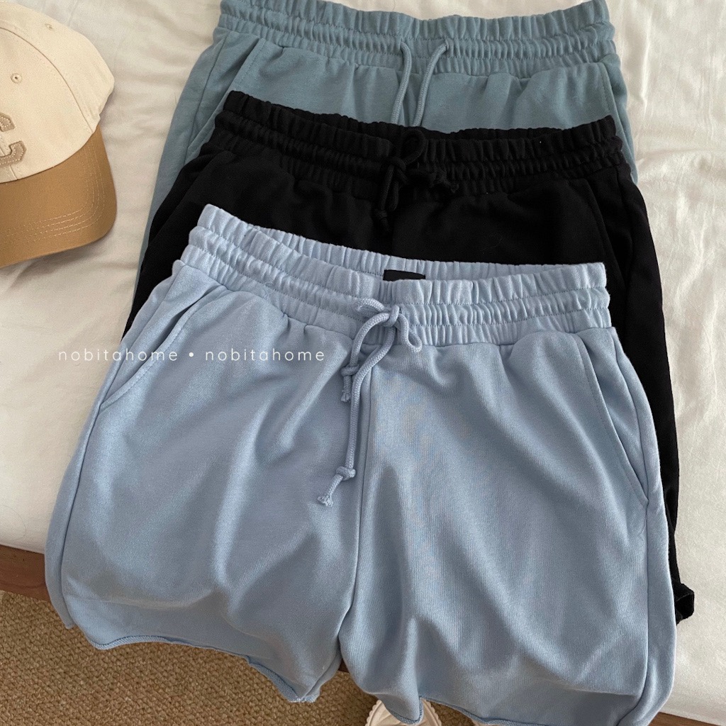 NOBITA HOME - QUẦN SHORTS NỈ THUN MÙA HÈ LƯNG CHUN BRUTON
