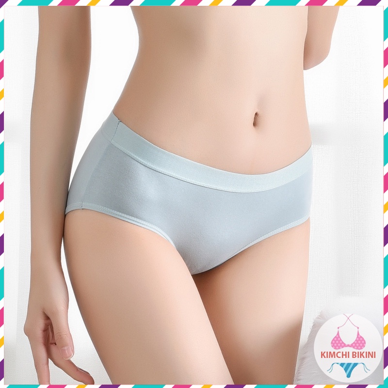 Quần lót nữ cotton cạp to kháng khuẩn mềm mại KIMCHIBIKINI chip trơn cạp chun nâng mông tôn dáng QL045