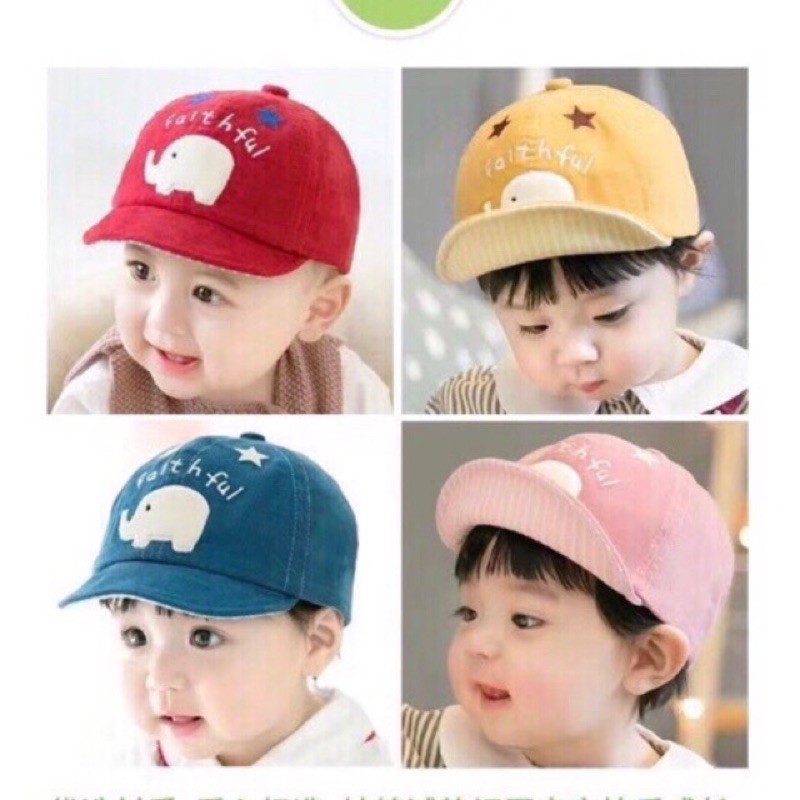 Mũ lưỡi trai hình chú voi cho bé 6 tháng - 36 tháng