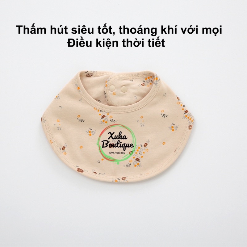 Yếm cotton hai lớp cho bé, yếm sơ sinh, yếm bé trai bé gái, khăn thấm nước dãi, sữa chống bẩn cho bé [HayeBeva]