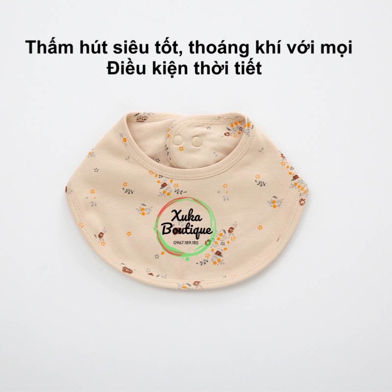 Yếm Tròn Cotton 2 Lớp Cao Cấp Style Hàn Quốc Cho Bé, Yếm Sơ Sinh, Yếm Tròn Bé Trai Bé Gái, Khăn Quàng Cổ Cho Bé