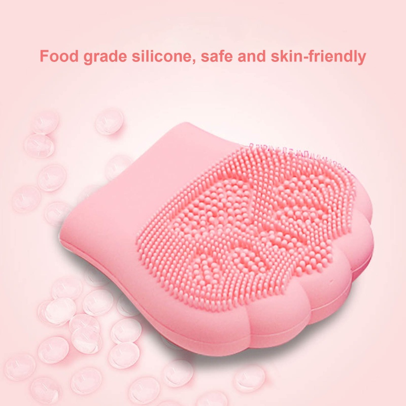 Bàn Chải Silicone Hình Bàn Chân Mèo Massage Làm Sạch Da Mặt