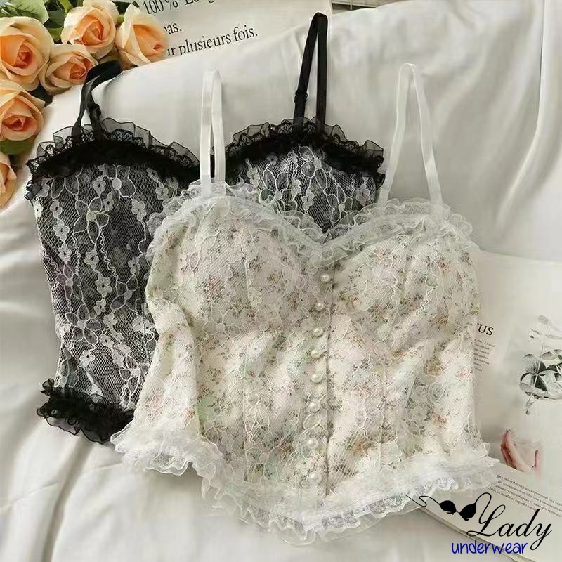 Áo Bra Nữ Thêu Hoa Hot Hit Mạng Xã Hội, Áo Brallete Thêu Hoa Dáng Ống Có Đệm Sẵn