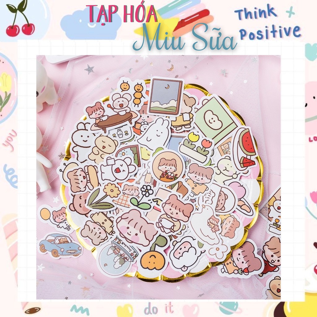 [Mã 11LSSALE giảm 100% đơn 50k] [CÓ SẴN] Set 50-100-150 sticker dán hình siêu siêu dễ thương - MiuSua