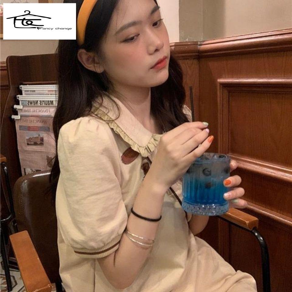 Đầm Tay Ngắn Cổ Búp Bê Phong Cách Hàn Quốc Thời Trang Mùa Hè Hàng Mới Dành Cho Bạn Nữ 2022