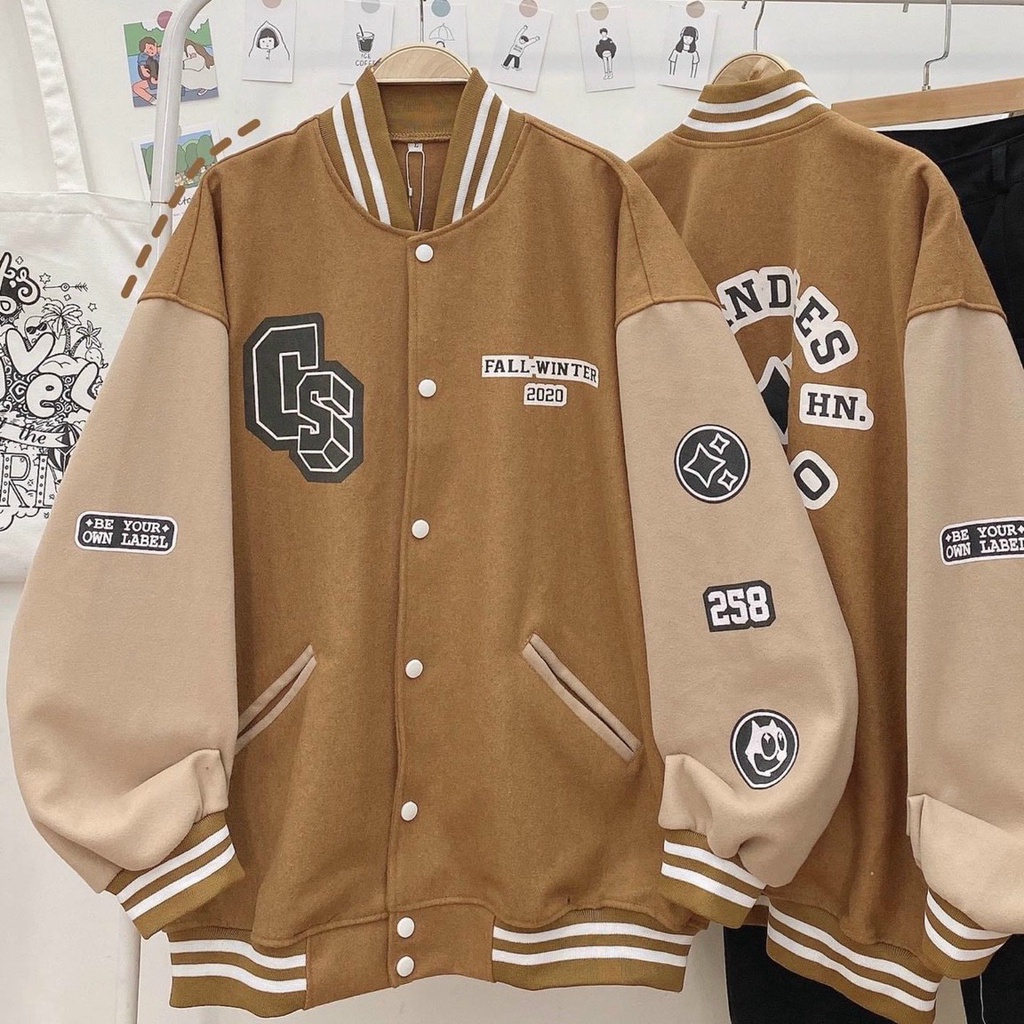 Áo khoác cặp cardigan nam nữbomber bóng chày Unisex sup khoác ngoài xì teen trẻ trung siêu đẹp học sinh đi chơi ở nhà 45