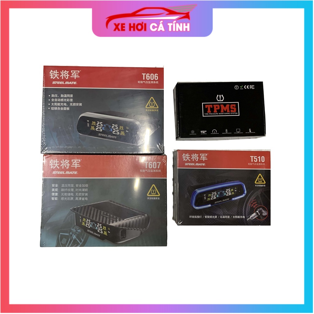 Cảm biến áp suất lốp Steelmate T606 T607 T510 TPMS van trong lắp cho xe ô tô cao cấp chính hãng đầy đủ phụ kiện