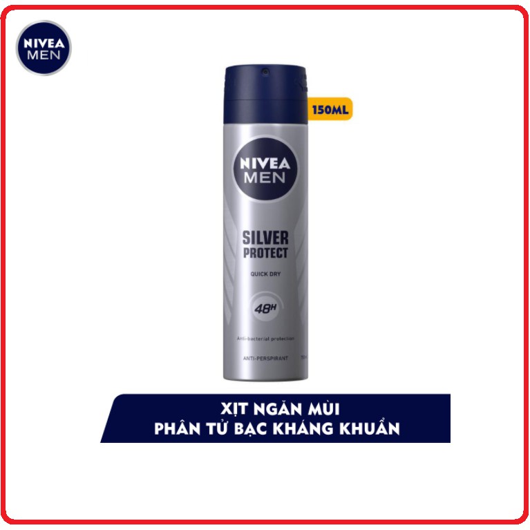 Xịt Ngăn Mùi NIVEA MEN Ngăn Khuẩn Gây Mùi Chai 150ml