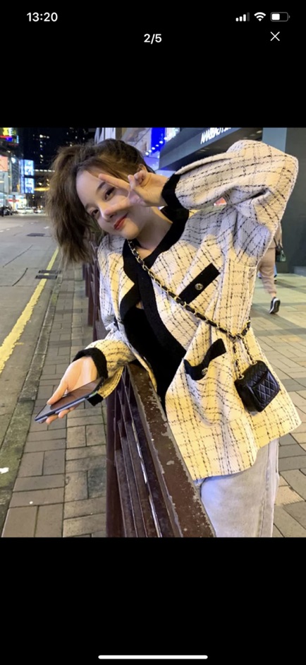 Cadigan dáng dạ tweed