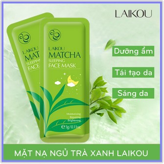 Bịch 15 Miếng Mặt Nạ Ngủ Trà Xanh Matcha Laikou Chính Hãng Nội Địa Trung