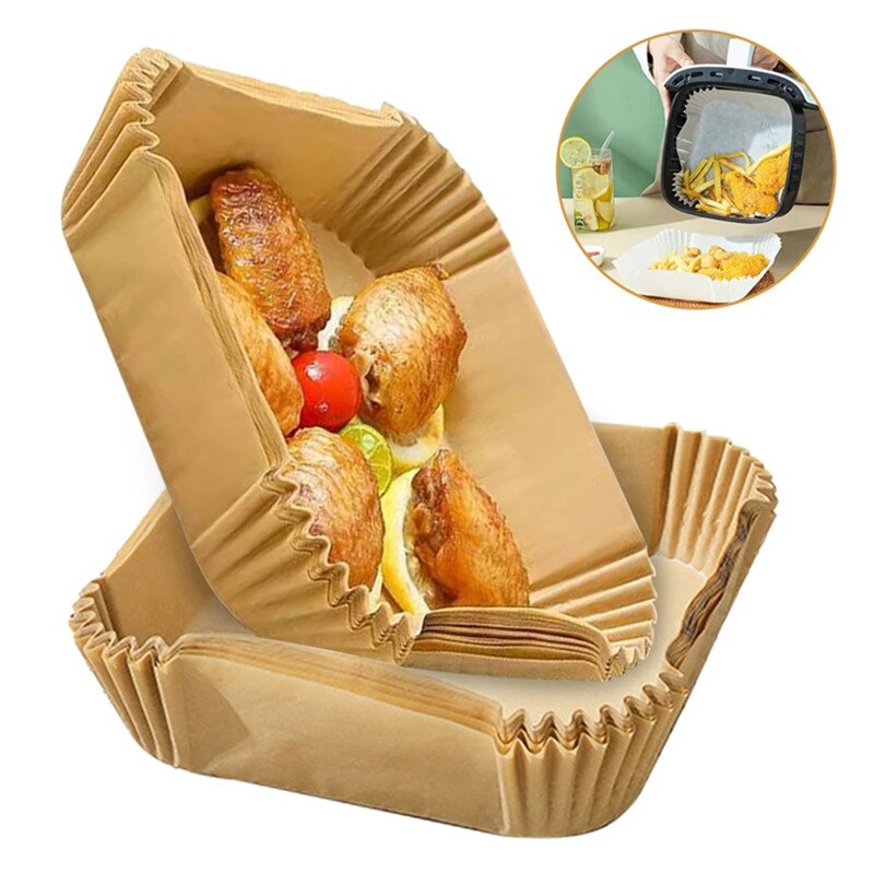 Bộ 50 Giấy Lót Chống Dính Dùng Một Lần 16cm Cho Nồi Chiên Không Dầu