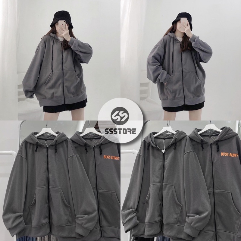 áo khoác nỉ xám trơn ảnh thật unisex( nam nữ mặc đều được)