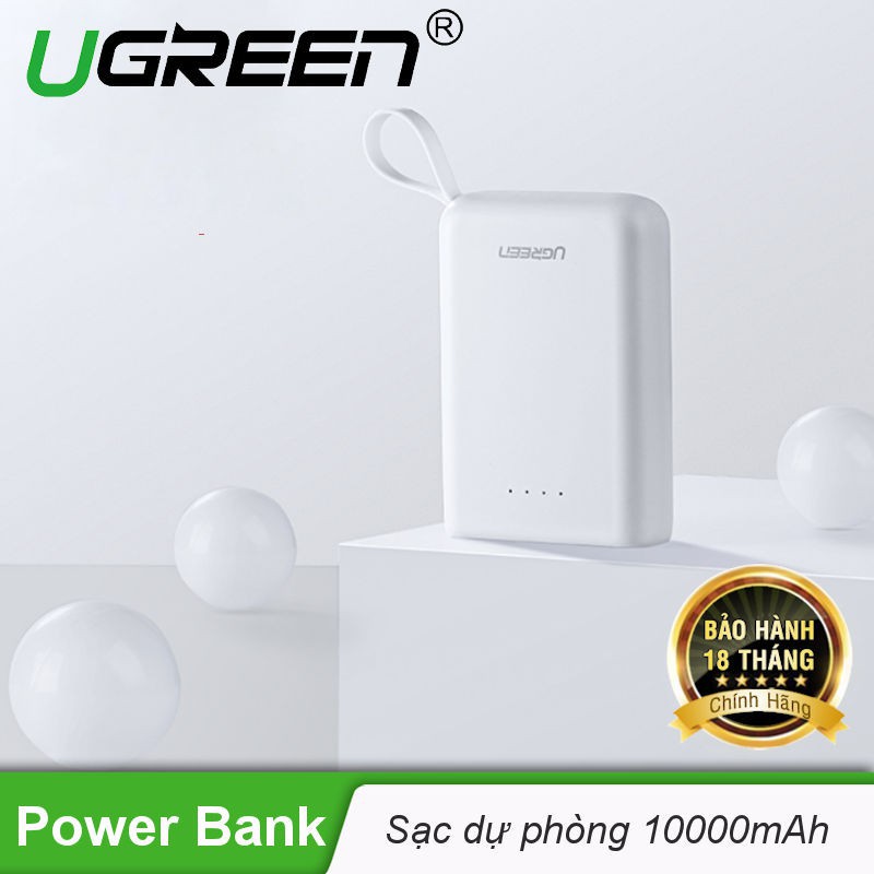 Pin sạc dự phòng 10000mAh 2 cổng UGREEN PB133 60873 - Hỗ trợ sạc 2 thiết bị, hỗ trợ sạc vào qua Micro USB hoặc USB-C