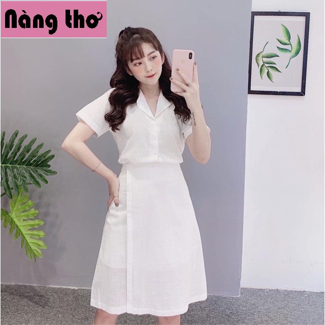 Đầm váy công sở, chân váy đắp tà nhiều màu  - Nàng Thơ's Shop